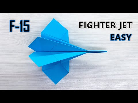 Make a ✈️ Flying Origami F-15 🦅 Eagle with A4 Paper - Easy Origami Tutorial