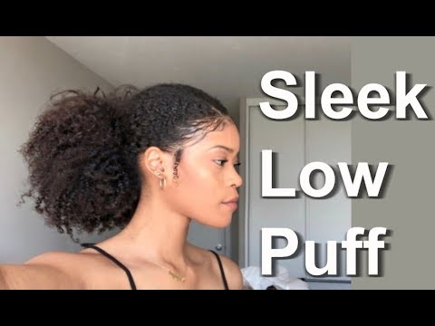 Sleek Low Puff on Natural Hair