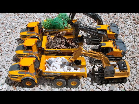 Volvo Refracting Dump Truck RC Remote Control Excavator Let's scoop soil, carry it