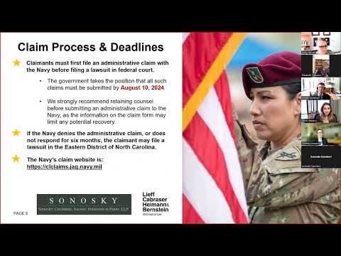 Marine Corps Camp Lejeune Water Poisoning Cases - Were you affected? Informational webinar recording