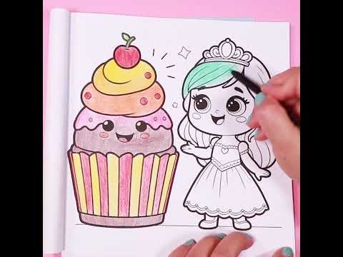 Princess & Big cupcake Coloring Page | Coloring Fun For Kids #coloringforkids  #coloringfun