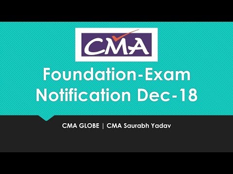 Important- CMA Foundation Exam Notification