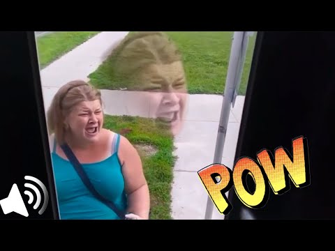 KAREN Smashes bus Window with Sound Effects