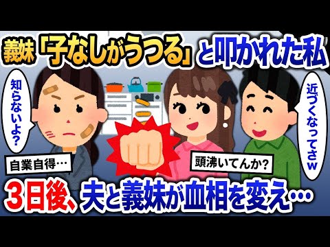 同居中の義妹と夫「子なしがうつるw」と言われ叩かれた私→3日後、2人が絶望するとんでもないことに…【2ch修羅場・ゆっくり解説】 1