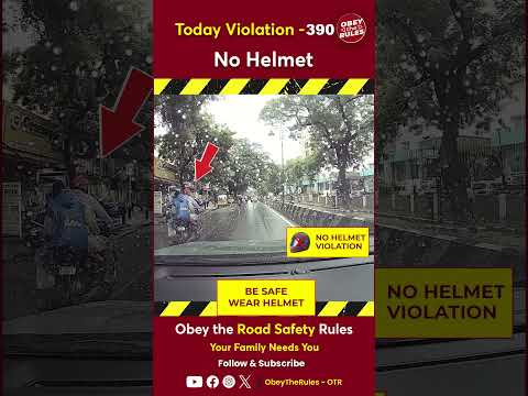 Today Violation 390 - Keep your ride safe with a helmet #chennaitrafficpolice #otr #obeytherules