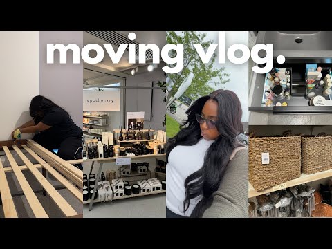 MOVING VLOG 3: MY SISTER is HERE, Taking DOWN the BED, deep CLEANING, home decor shopping & more