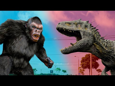 Kong 2 VS Indominus Rex | Kingdom of the Planet of the Apes | Best of Dinosaur Action Movies (2024)