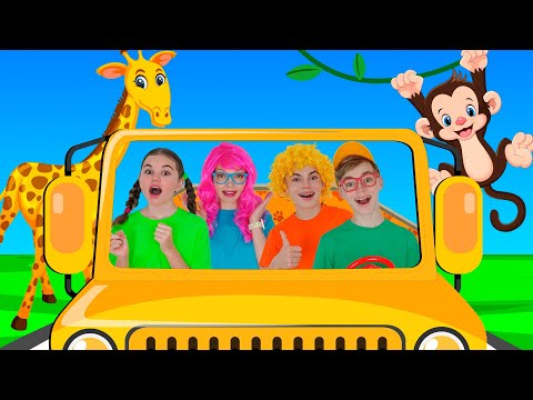 Wheels On The Bus Going To The Zoo, Zoo Bus and Kids Rhymes Songs