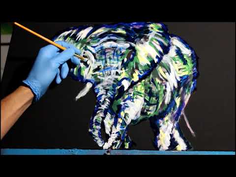 Agent00sonic| Nightwalker| Elephant Painting| Acrylic