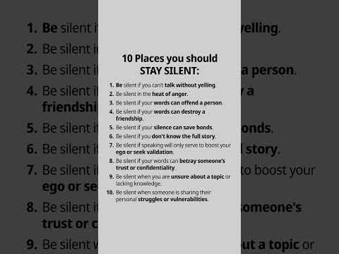 10 Places you should STAY SILENT