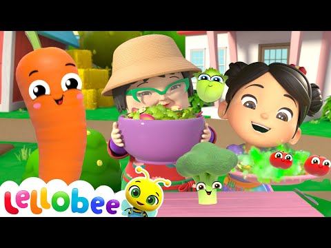 Dance and Chop! 🥗 Salsa Time with Ella, Rishi & Grandma Mei | 🌻Lellobee City Farm - Kids Playhouse