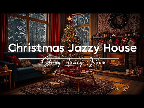 Christmas Jazzy House ~ Immerse in Cozy Winter with Snowy Living Room for Relaxation 🪔🧣