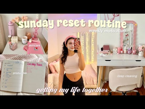 sunday RESET routine 🫧 deep cleaning & organizing, skincare, productive