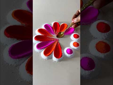 Rangoli designs for beginners easy #rangoli#rangolidesigns#rangoliforbeginners#shorts