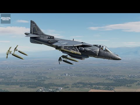 AV-8B Harrier II salvo bombing 【DCS: AV-8B RAZBAM/4K video】