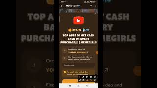 TOP APPS TO GET CASH BACK ON EVERY PURCHASE🛒 | MEMEGIRLS | Memefi New Video Code