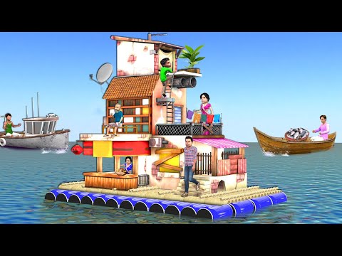 Plastic Drums Barrel Boat Raft Two Storey House Desi Jugad Hindi Kahaniya Hindi Moral Stories