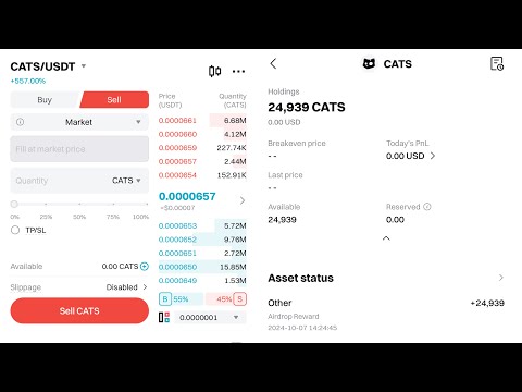 CATS Airdrop Claim: How to Convert CATS Token to USDT on Bitget