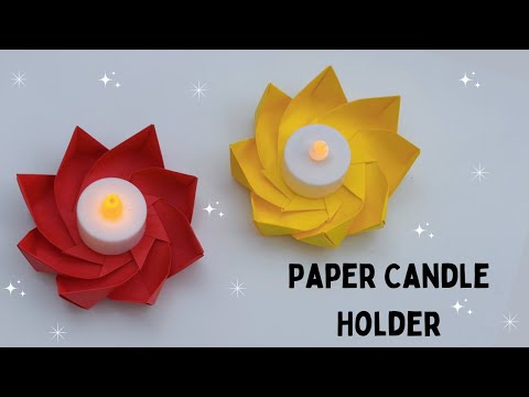 Paper Candle Holder |Origami Diya | Paper Craft |Paper Flower Diya diy easy |Diwali decoration ideas