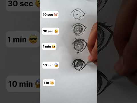 How to Draw Anime Eye in 10sec, 1min, 1hr #shorts