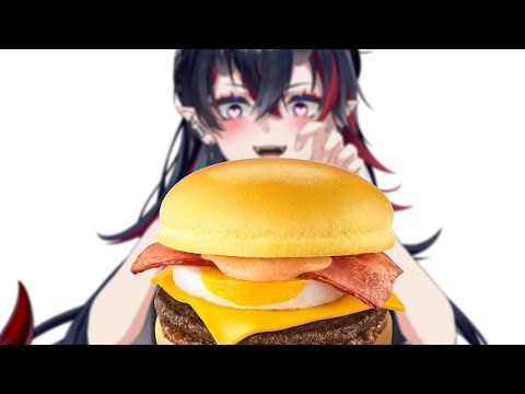 【実写カメラ】ぼくがマクドの新作月見バーガー食べるとこ見てて…♡【龍ヶ崎リン / ななしいんく】