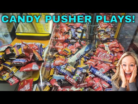 CANDY PUSHER JACKPOT PLAYS AND ARCADE GAMES!