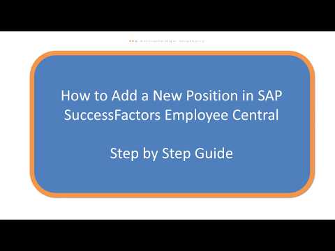 Adding New 🆕 Positions in SAP SuccessFactors: Step-by-Step Quick ⏱️ Guide Tutorial for Beginners