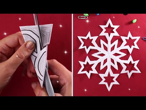 5 ideas Cutting Paper Art Designs for Decoration for Christmas ❄️ How to make a paper snowflake