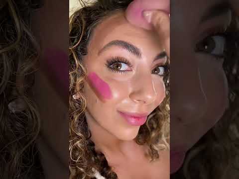 Pink blush vs mauve blush #makeuptutorial #creamblush #bronzer #makeup