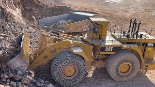 Huge Caterpillar 994/ 230 Tons Wheel Loader Loading Caterpillar 777F Dumpers - Samaras Mining Group