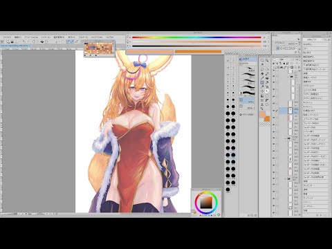 無言で作業垂れ流し【お絵かき/尾丸ポルカ】