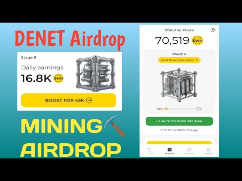 Mining Airdrop DENET storage | Free Airdrop 💯%confirm | Earn 100$+ #denet #dawn