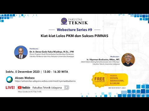 Webecture Series #9 - Kiat-kiat Lolos PKM dan Sukses Pimnas