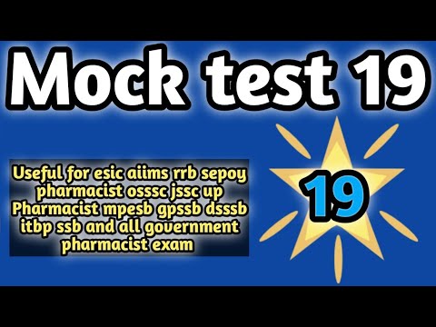 mock test19 forgovernmentpharmacistexam preparation#rrbpharmacistexam#ossscpharmacistandmphwexam2024