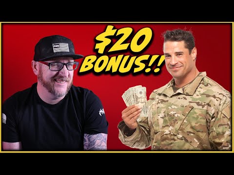 US military members getting a $20 bonus