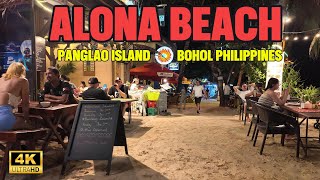 4K Virtual Tour: Alona Beach Night Walk Panglao Island, Bohol, Philippines. ASMR Single at 40