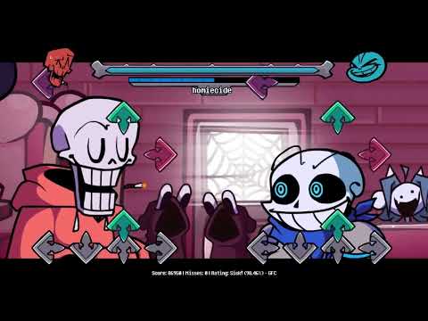 FNF MOD: FRIDAY NIGHT DUSTIN' - Homiecide (FC) (Walkthrough/papyrus Vs Sans/HARD)