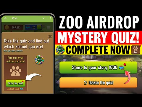 Zoo New Update Quiz Complete The Quiz And Claim The 1000 Animal Feed || Zoo New Task | Zoo New Quiz