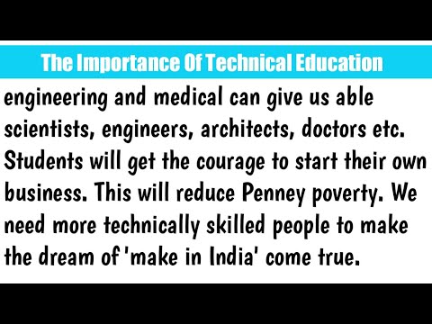 English पढ़ना सीखे// English Reading Practice With Hindi // The Importance Of Technical Education...