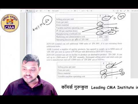 June 2024 SCM Marginal Costing Question by CMA Amit Jaiswal Sir