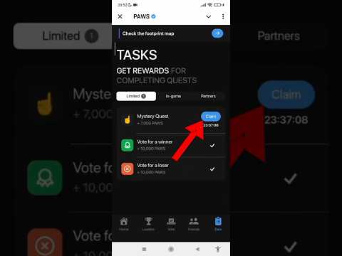 Paws Airdrop Mystery Quest  Task Complete Process | Paws Airdrop New Task Claim #pawsairdrop