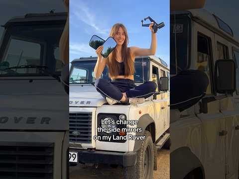 I show you how to install new side mirrors on the Land Rover Defender  #girlmechanic #campingcar