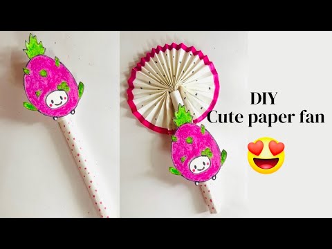 DIY Cute Dragon Fruit Paper Fan