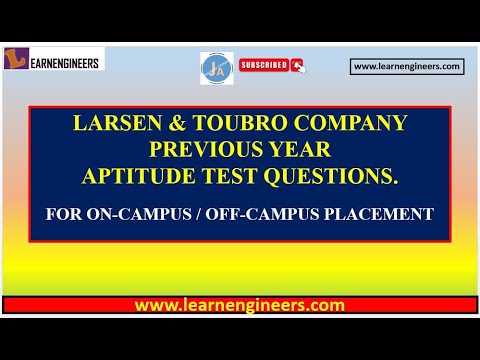 LARSEN AND TOUBRO  COMPANY PREVIOUS YEAR APTITUDE TEST QUESTIONS || ENGINEERING || APTITUDE TEST ||