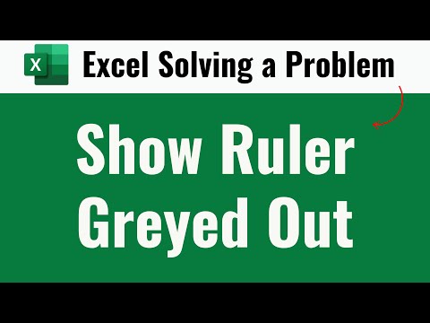 excel show ruler greyed out