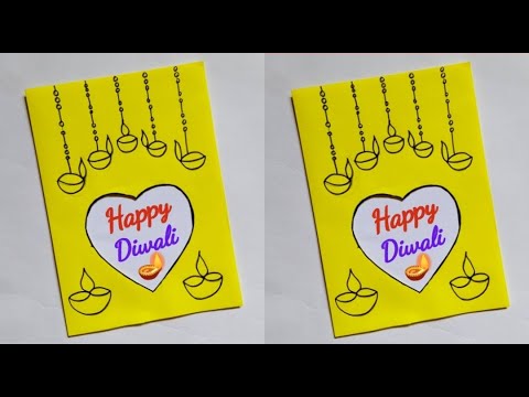 🪔 easy & beautiful handmade diwali card design/A4 sheet paper card/diwali special card/card design