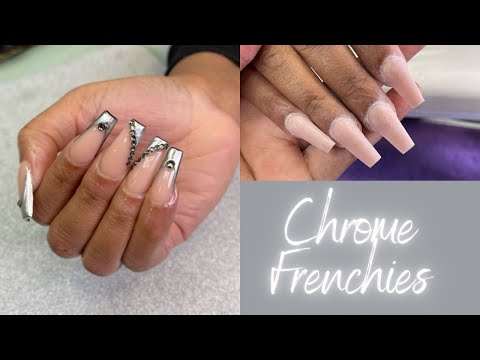 #watchmework  : Chrome Frenchies.. my first voiceover #nails #nailtutorial #nailsinspiration