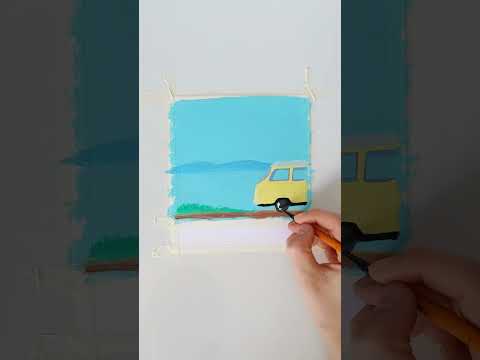 Acrylic Painting || Sunny Day #shorts #tiktok #acrylicpainting #sunny