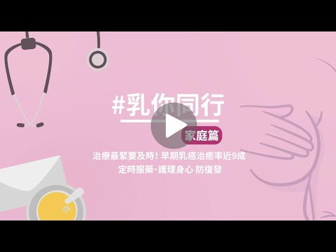 【乳你同行‧家庭篇】治療最緊要及時！早期乳癌治癒率近九成