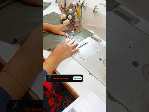 3.5M Views😱 | Back Square Pocket Attach By Double Needle Angular Machine #sewing #apparel #factory